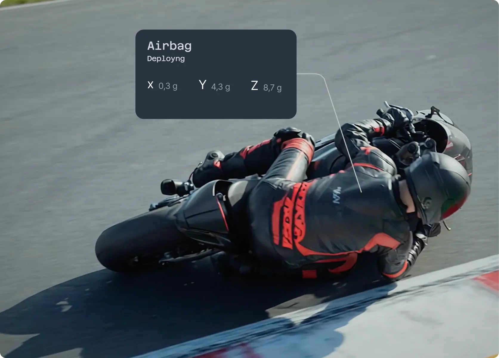 Motorcycler airbag racing setup